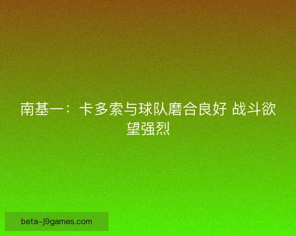 南基一：卡多索与球队磨合良好 战斗欲望强烈